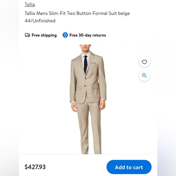 Tallia Uomo Luxury Blazer in Yellow - Picture 7 of 7